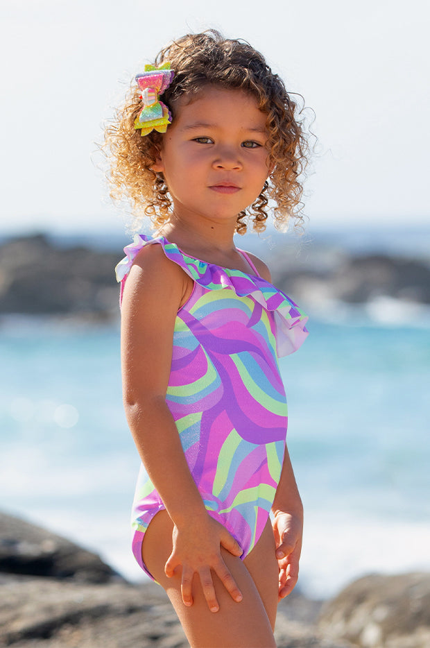 Girls Miss Sea Princess One Shoulder One Piece