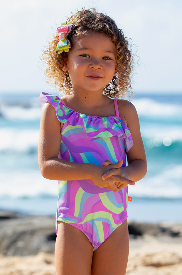 Girls Miss Sea Princess One Shoulder One Piece