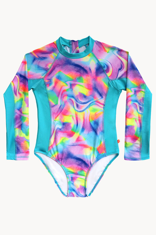 Blue Sweet Sails Long Sleeve Sunsuit