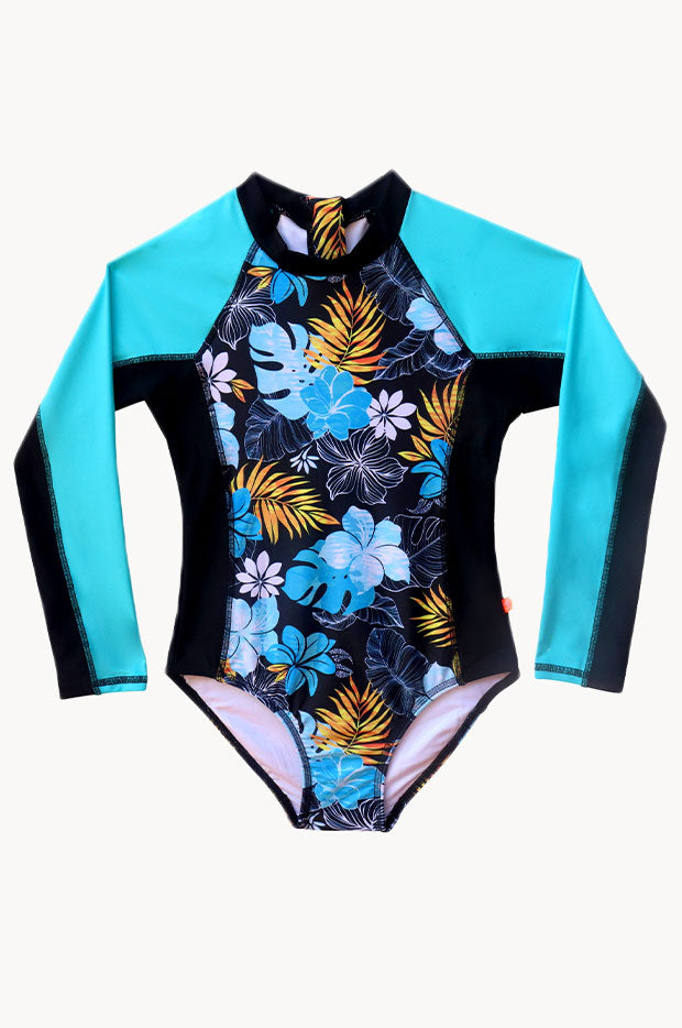 Girls Tropicana Long Sleeve Sunsuit