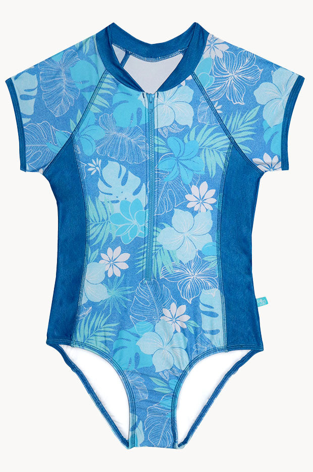 Girls Tropicana Short Sleeve Sunsuit