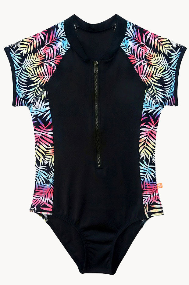 Girls Vivad Jungle Short Sleeve Sunsuit