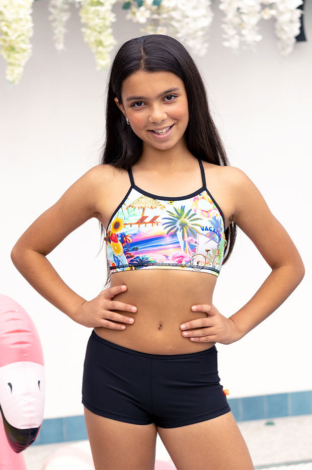 Girls Summer Vacay Crop Set