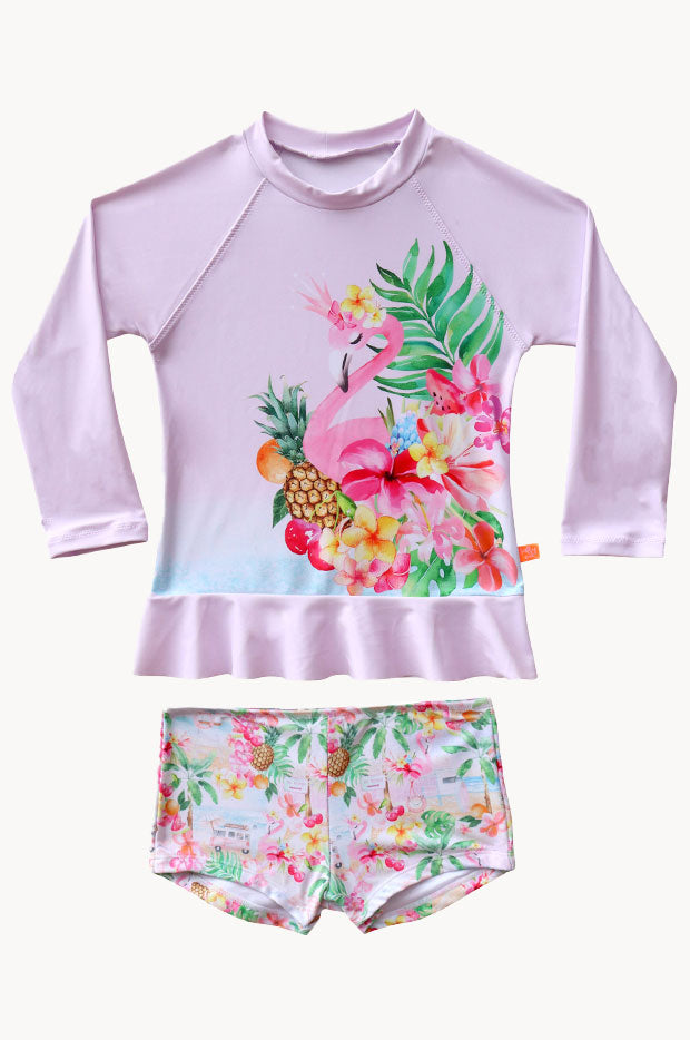 Girls Miss Vacay Long Sleeve Suntop Set