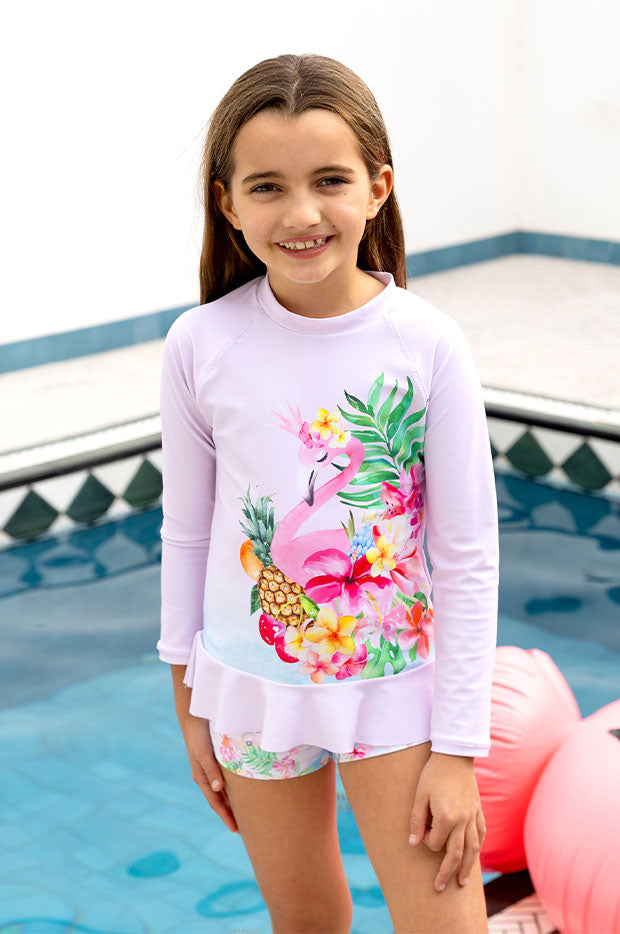 Girls Miss Vacay Long Sleeve Suntop Set