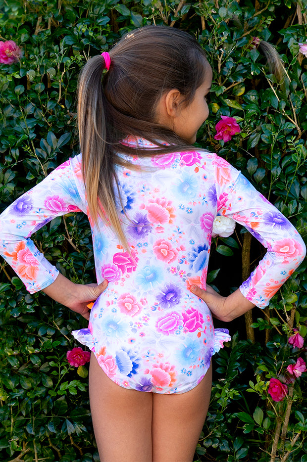 Girls Miss Peony Long Sleeve Sunsuit