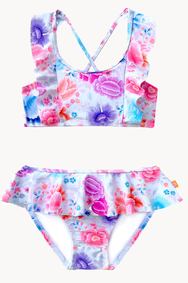 Girls Miss Peony Frill Crop Set