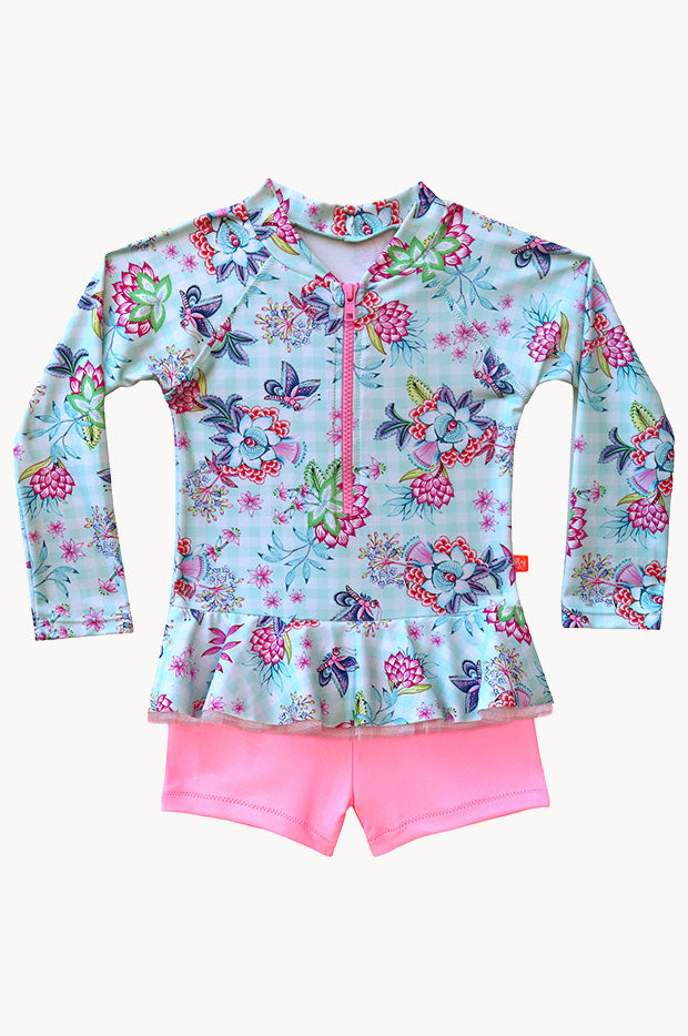 Girls Miss Minty Meadow Boyleg Sunsuit