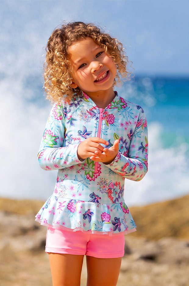 Girls Miss Minty Meadow Boyleg Sunsuit