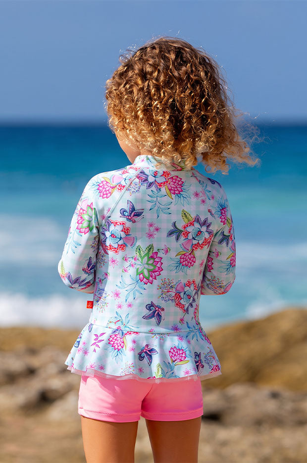 Girls Miss Minty Meadow Boyleg Sunsuit