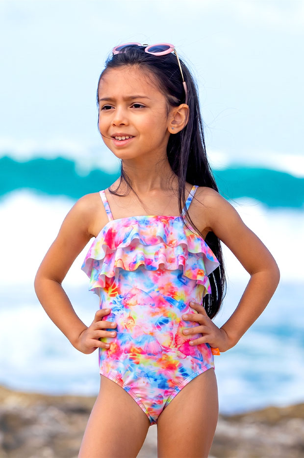 Girls Miss Starburst Frill Tube One Piece