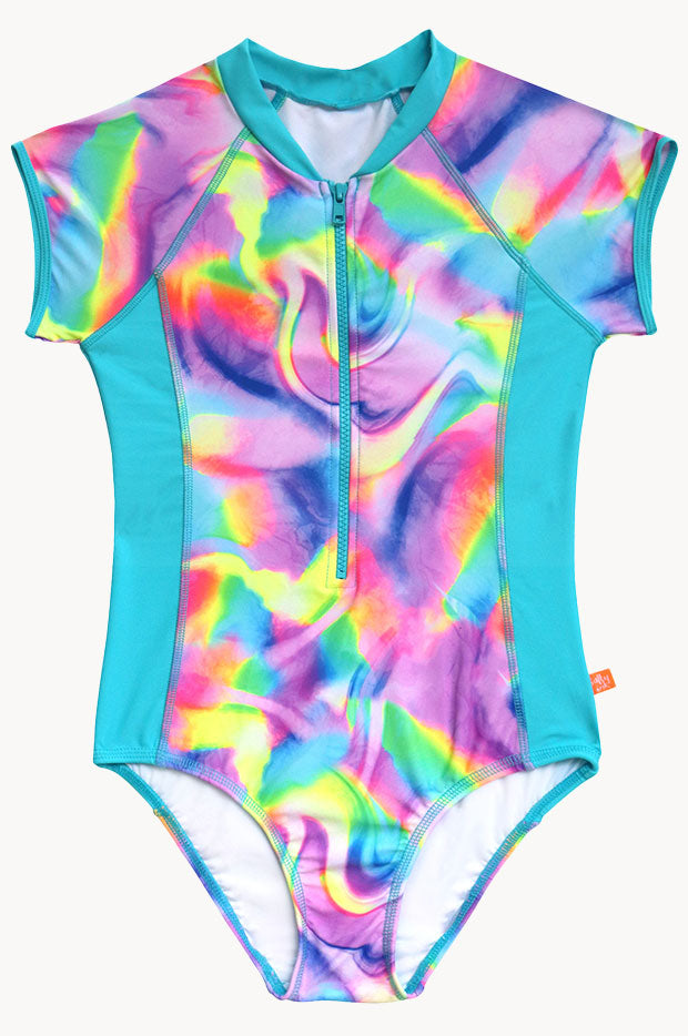 Girls Soda Swirl Short Sleeve Sunsuit