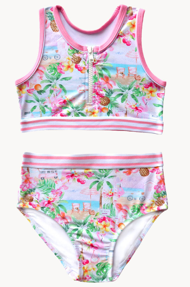 Girls Miss Vacay Crop Set
