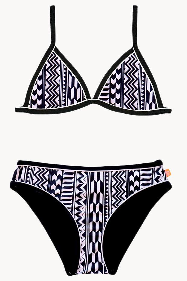 Girls Summer Geo Reversible Tri Set