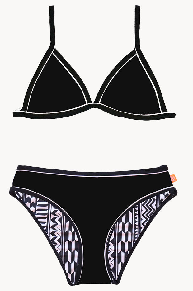 Girls Summer Geo Reversible Tri Set