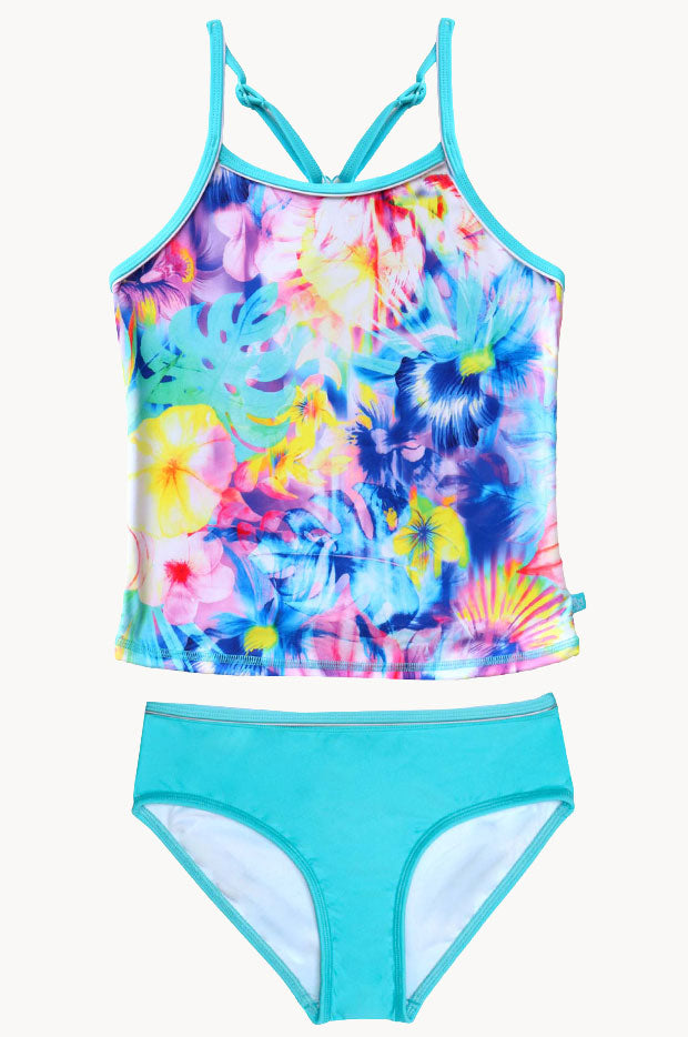 Girls Tropical Haze Tankini Set