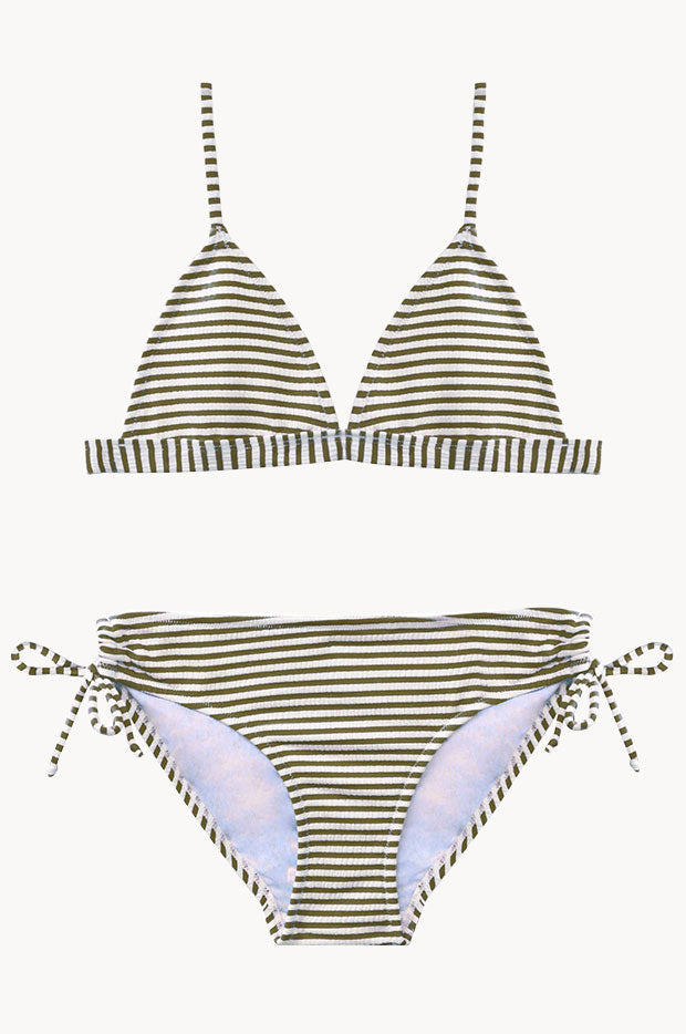 Girls Salty Stripe Tri Set
