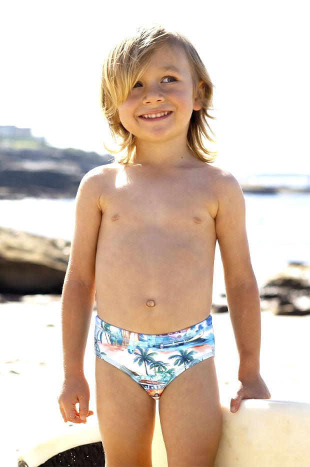 Boys Coastal Camper Racer Brief