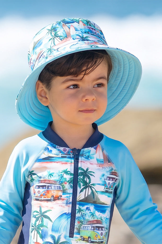 Boys Coastal Camper Reversible Sunhat