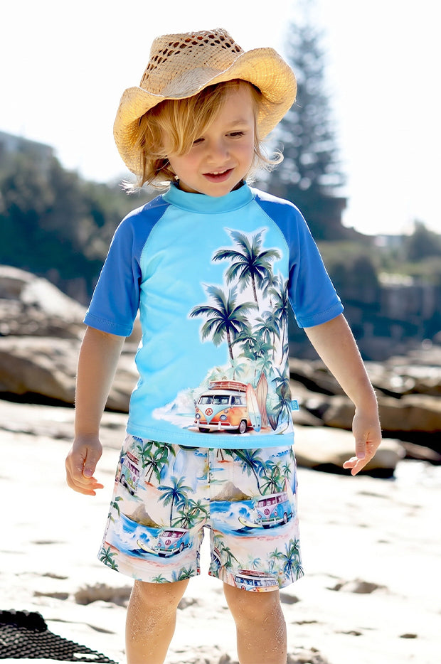 Boys Coastal Camper Short Sleeve Suntop