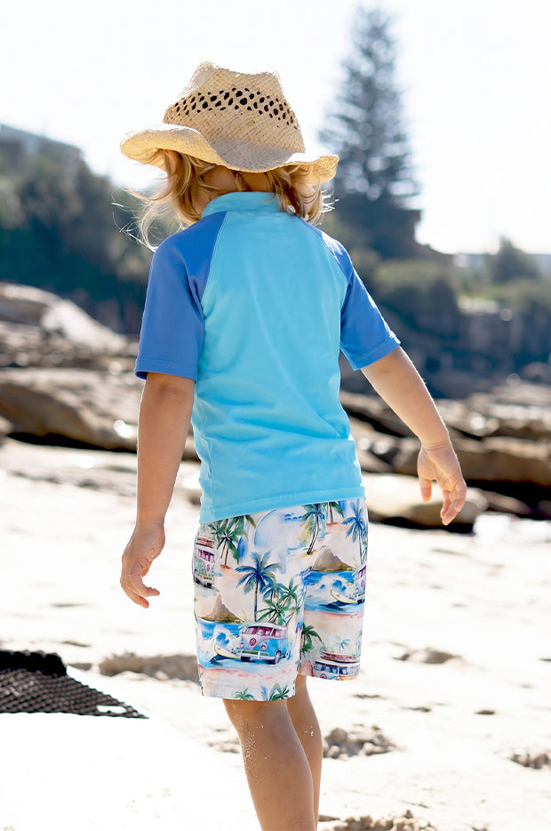 Boys Coastal Camper Short Sleeve Suntop