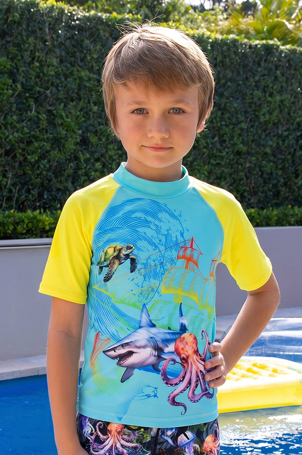 Boys Marina Mirage Short Sleeve Suntop