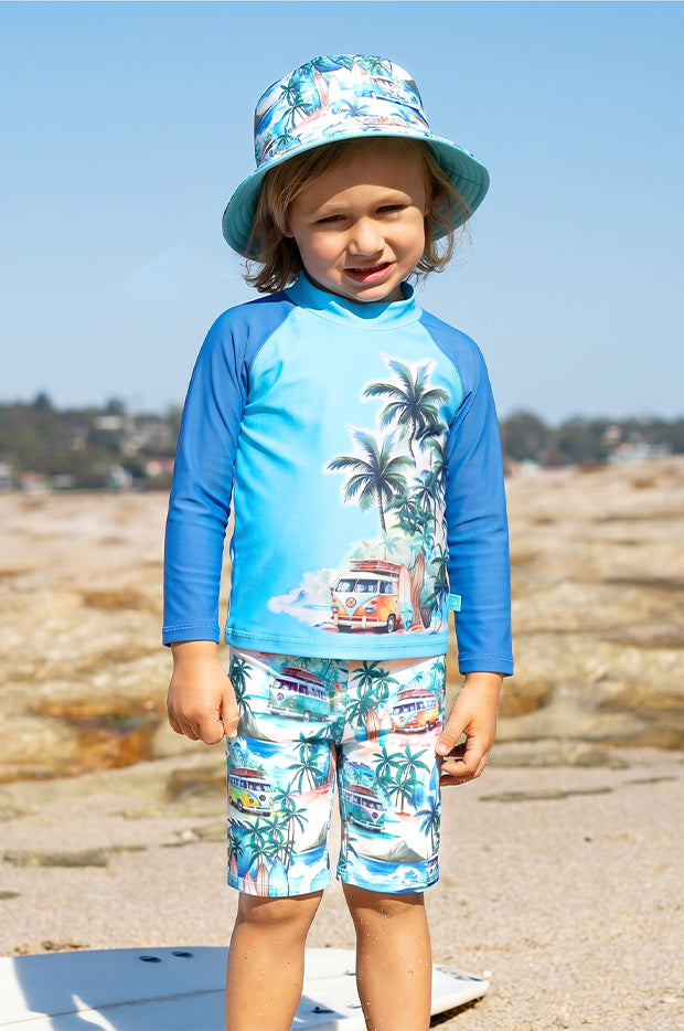 Boys Coastal Camper Long Sleeve Suntop