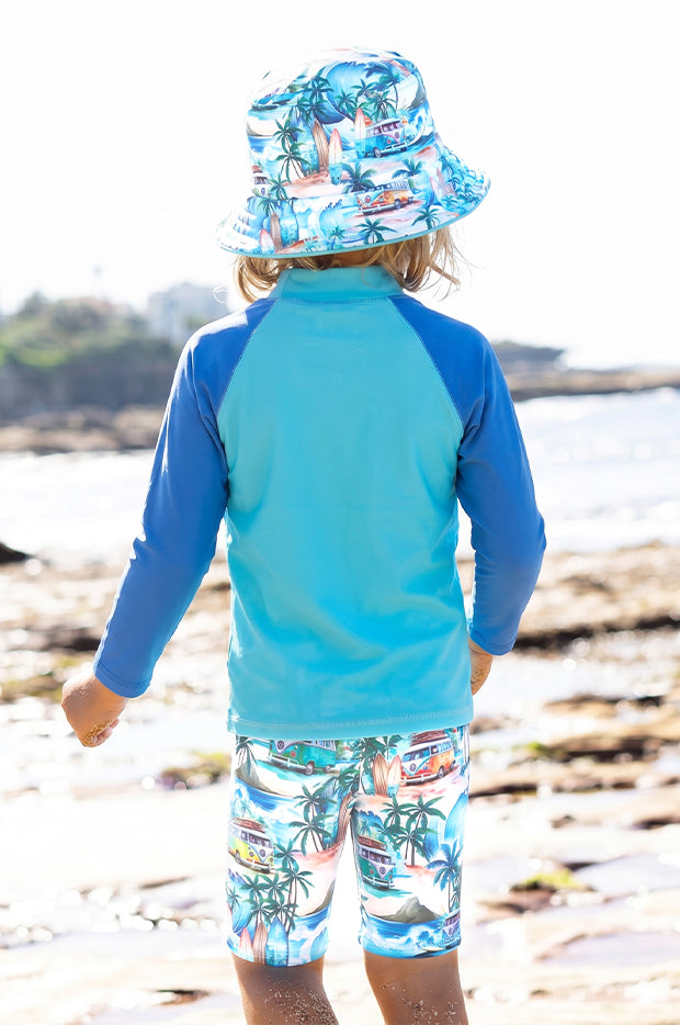 Boys Coastal Camper Long Sleeve Suntop