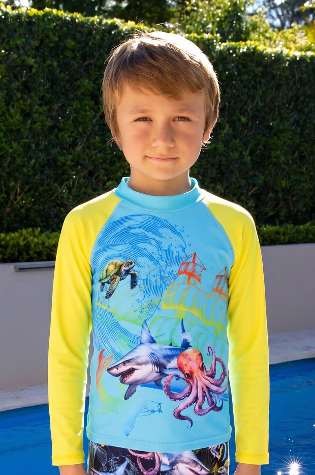 Boys Marina Mirage Long Sleeve Suntop