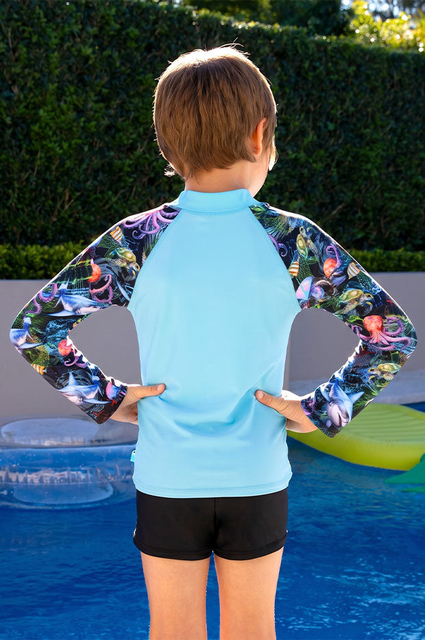 Boys Marina Mirage Long Sleeve Suntop Set