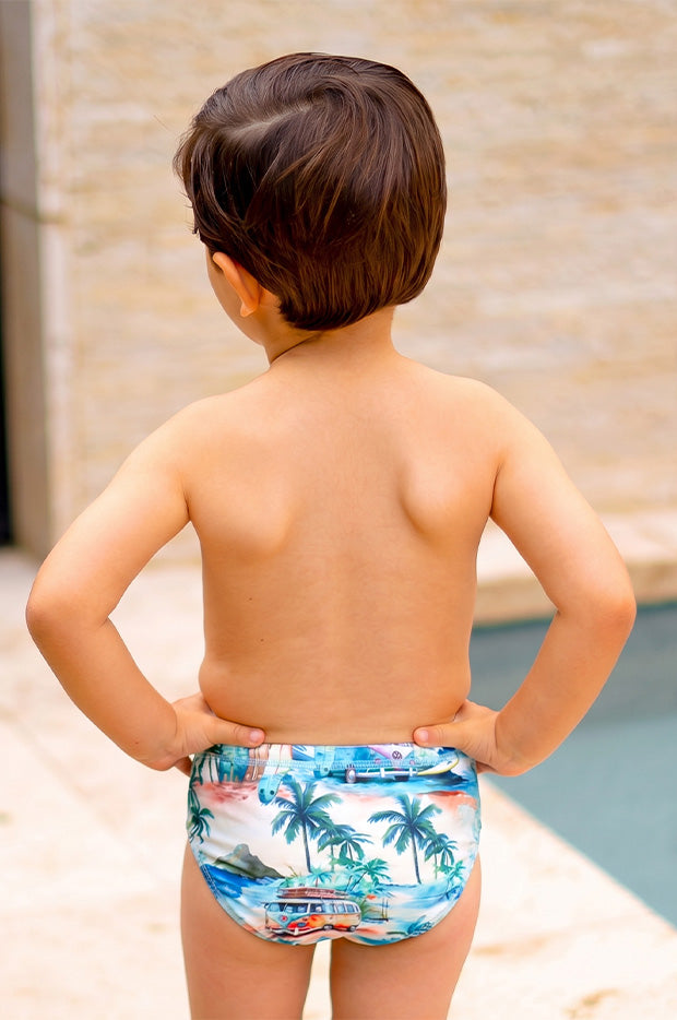 Boys Coastal Camper Swim Nappy