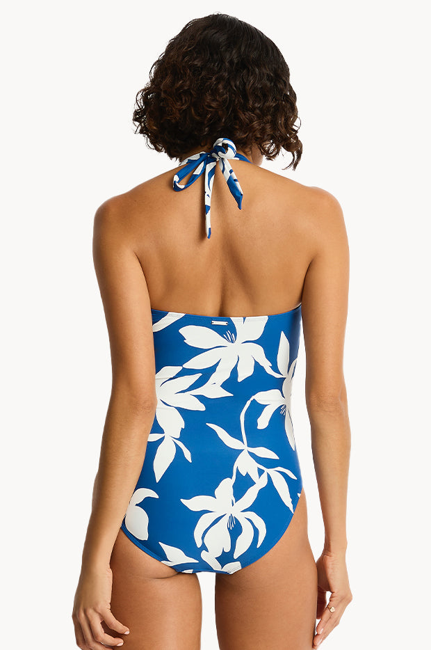Leilana Twist Front Halter One Piece