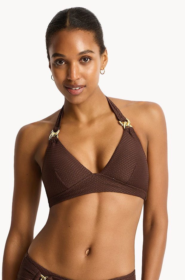 Sea Level - Luminara Chain Link Bikini Pant - Cocoa | Swimwear
