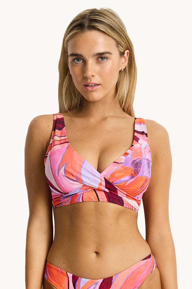 Neon Wave Cross Front Bra
