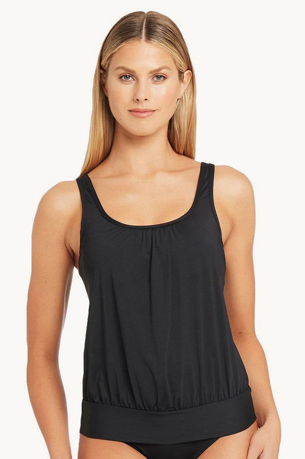 Sea Level Eco Essentials Blouson Tankini Separate Black | Swimwear ...