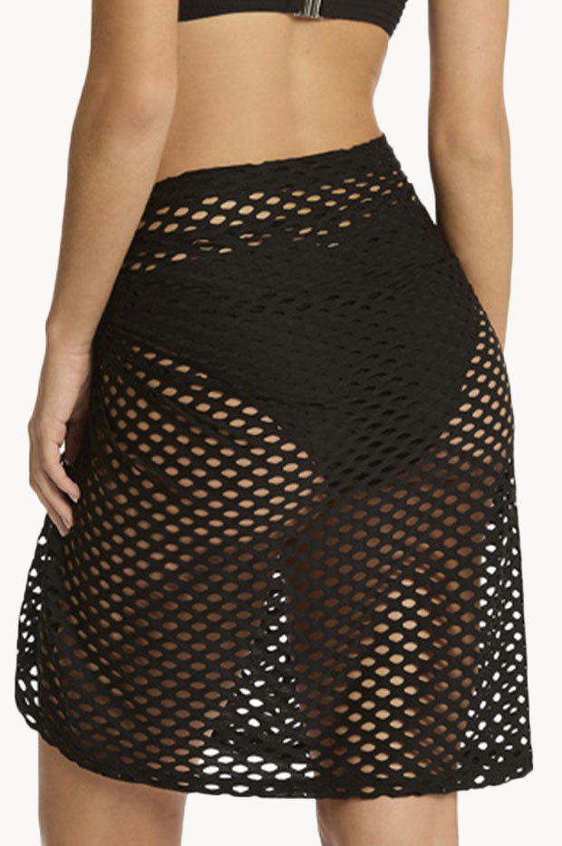 Sea Level Castaway Mid Length Mesh Wrap Black | Swimwear Galore NZ
