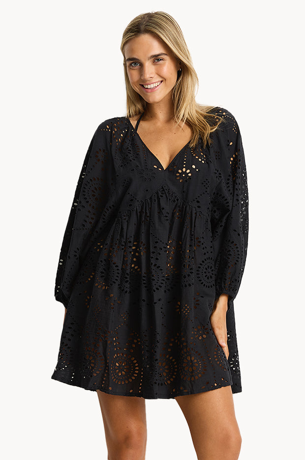 Sea Level Ibiza Boho Short Dress - Black, XS Sea Level Ibiza Boho Short Dress - Black, XS