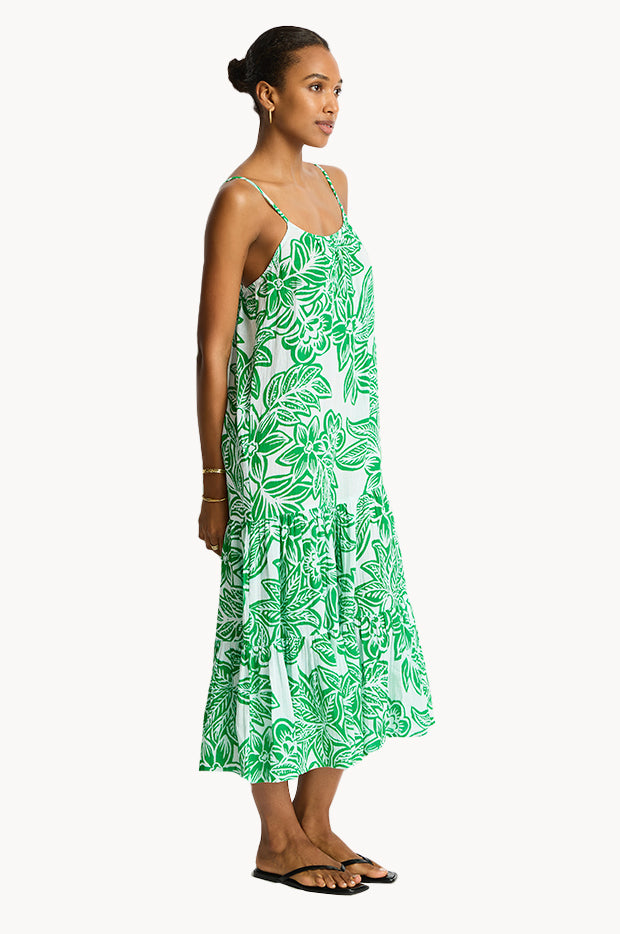 Palmera Resort Tiered Midi Sundress