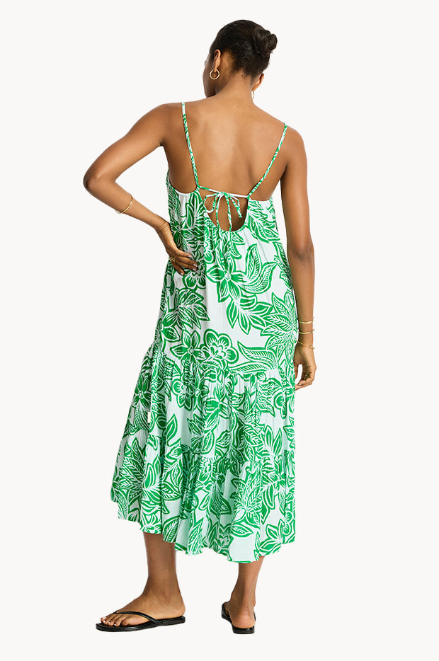 Palmera Resort Tiered Midi Sundress