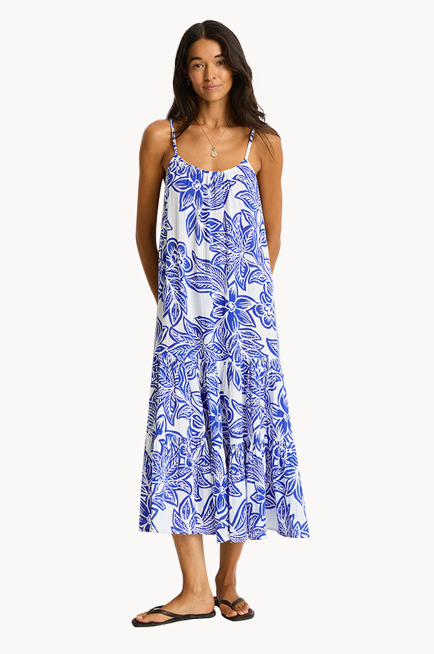 Palmera Resort Tiered Midi Sundress
