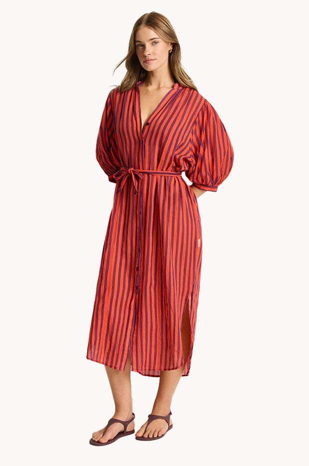 Vacay Boho Long Shirt Dress