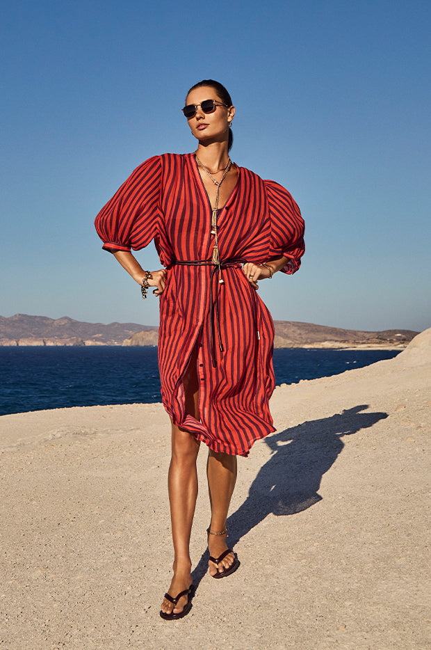 Vacay Boho Long Shirt Dress