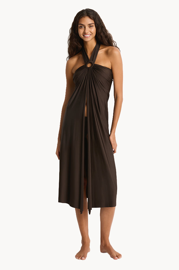 Sea Level - Eco Essentials Multi Wear Skirt - Espresso | Swimwear Galore AU
