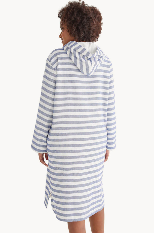 Stripe Positano Hooded Towelling Robe