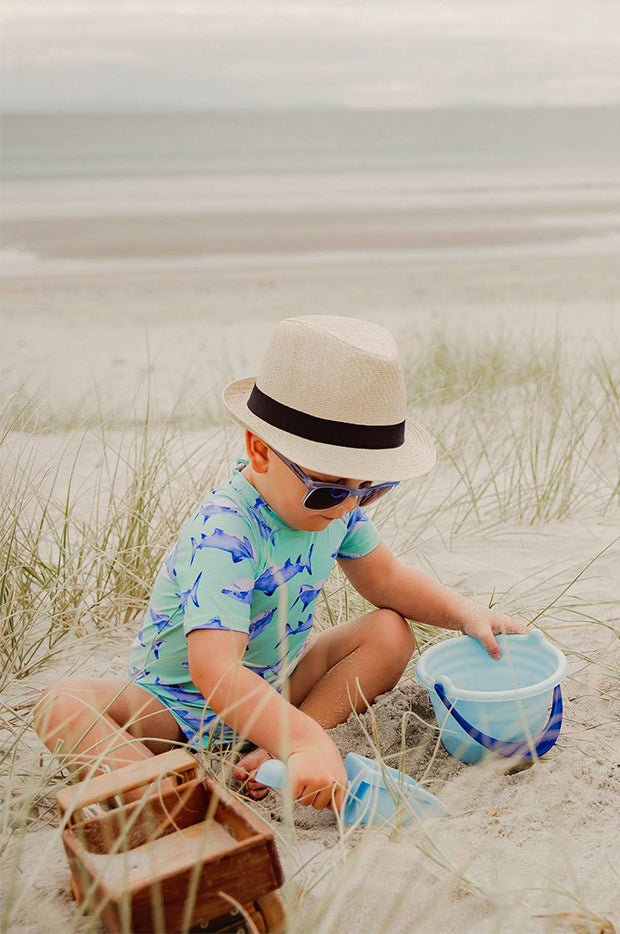 Toddler Boys Shark Short Sleeve Sunsuit