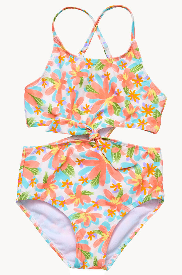 Girls Hawaiian Luau Cut Out One Piece