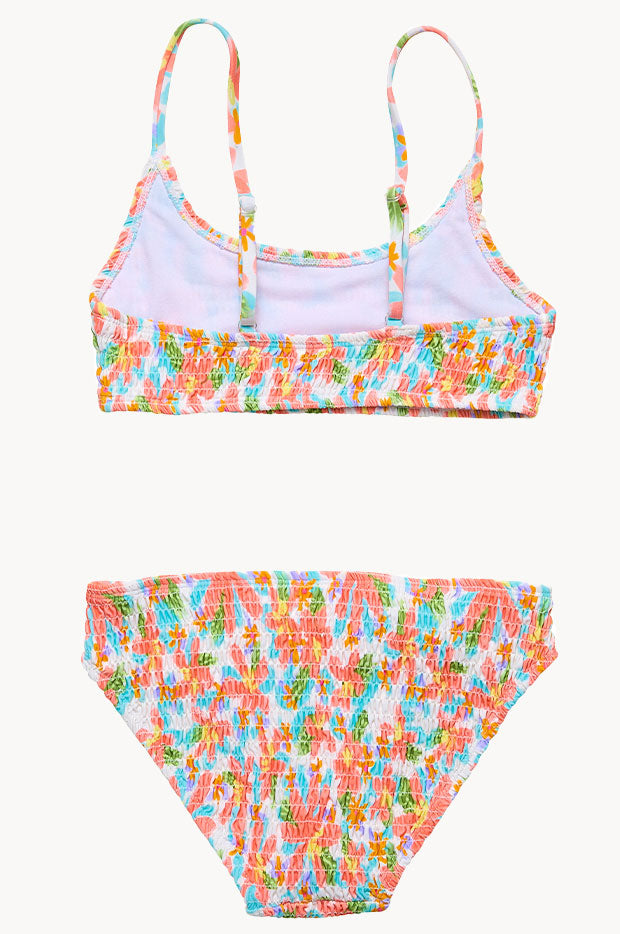 Girls Hawaiian Luau Shirred Crop Set