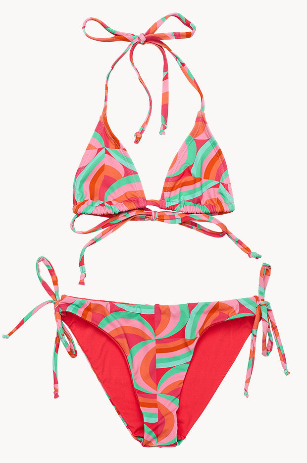 Snapper Rock - Girls Geo Melon Tri Set - Multi | Swimwear Galore NZ