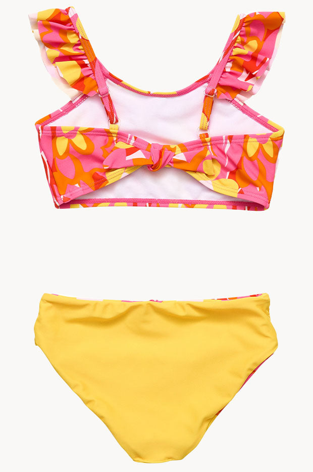 Girls Pop Of Sunshine Frill Crop Set