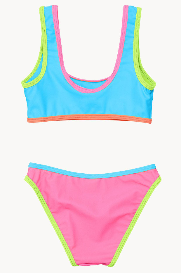 Girls Candy Colourblock Crop Set